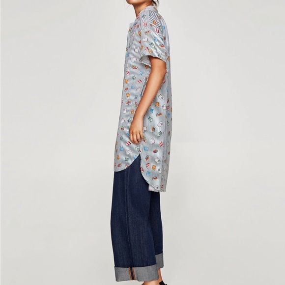 ZARA BOOK PRINT SHIRTDRESS TOP SHIRT NWOT XL📚❤️ - Picture 4 of 10